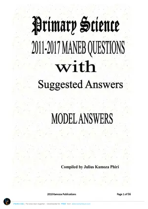 Primary Sciences MANEB Questions with Model Answers Embedded by Kamoza - Preview