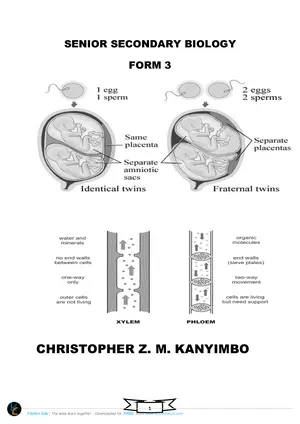 Senior Secondary Biology Book 3 by Christopher ZM Kanyimbo - Preview