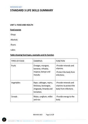 Standard 3 Life Skills Notes by Nkhawa-nje - Preview
