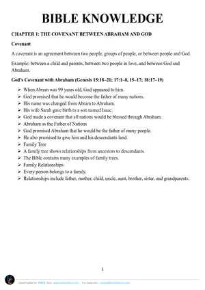 Standard 4 Bible Knowledge Notes - Preview