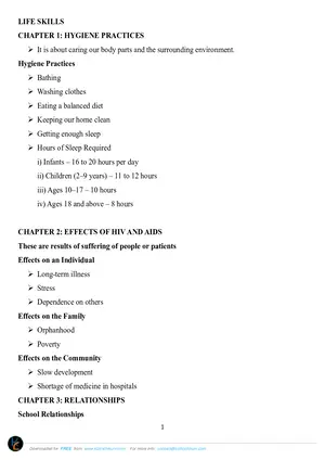 Standard 4 Life Skills English Notes - Preview