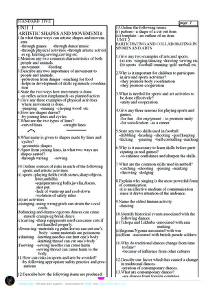 Standard 5-8 Expressive Arts Questions and Answers - Preview