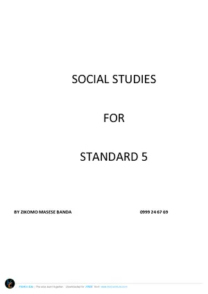 Standard 5-8 Social Studies Notes by Masese Banda - Preview