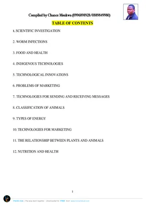 Standard 5 Science and Technology Notes by Chancy Msukwa - Preview