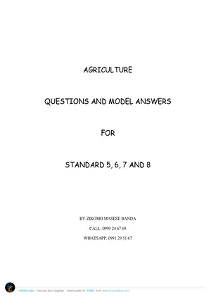 Standard 5 to 8 Agriculture Questions and Model Answers - Preview
