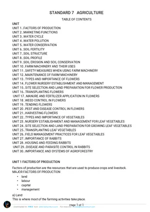 Standard 7 Agriculture Notes by Unknown Author - Preview