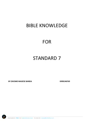 Standard 7 Bible Knowledge Notes by Masese - Preview