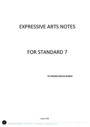 Standard 7 Expressive Arts Notes by Masese - Preview