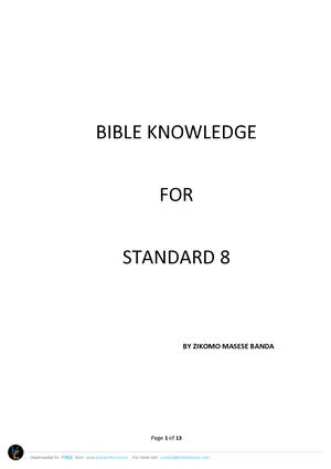 Standard 8 Bible Knowledge Notes by Masese - Preview