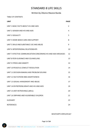 Standard 8 Life Skills Notes by Masese - Preview