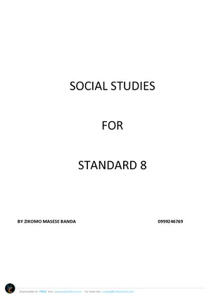 Standard 8 Social and Environmental Science Notes by Masese - Preview