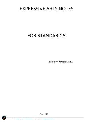 Standard 5 Expressive Arts Study Notes by Masese - Preview