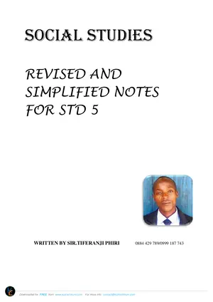 Standard 5 Social and Environmental Sciences Study Notes by Tiferanji - Preview