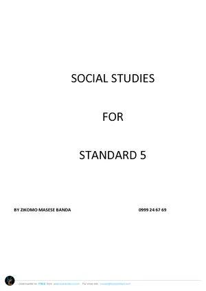 Standard 5 Social and Environmental Sciences Study Notes by Masese - Preview