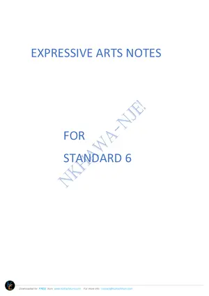 Standard 6 Expressive Arts Study Notes by Nkhawa-nje - Preview