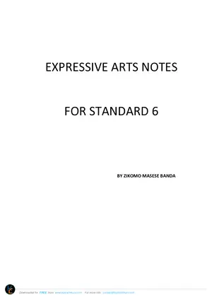 Standard 6 Expressive Arts Study Notes by Masese - Preview