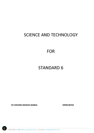 Standard 6 Science and Technology Study Notes by Masese - Preview