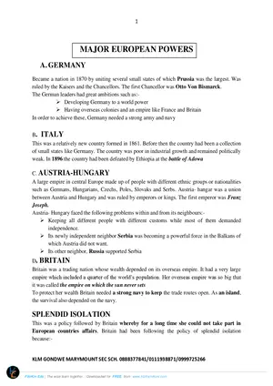 World History Notes by KLM Gondwe - Preview