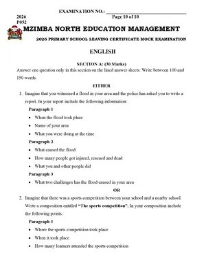 2026 Mzimba North Mock English - Preview